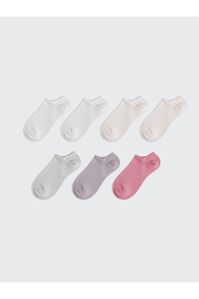 LC Waikiki Two Mt Shop Quality Lcw Dream Pink Plain 7-Pack Women's Sneaker Socks