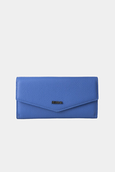 REWİNA Massarelli X Genuine Leather Women's Wallet Saks Blue-Mcz9726