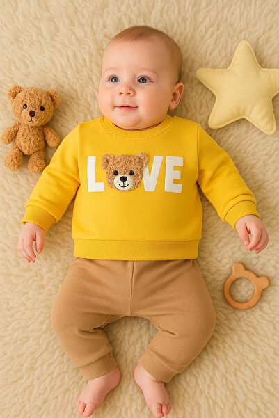 Beruflic Bear Love Embroidered 100% Cotton 2-Piece Men's Set