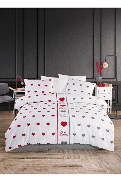 VİLERA HOME Heart Pattern Romantica Double Bedding Set