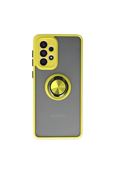 eco port غطاء حماية سامسونج جالاكسي A33 5G من السيليكون مع حلقة مونتريال - أصفر