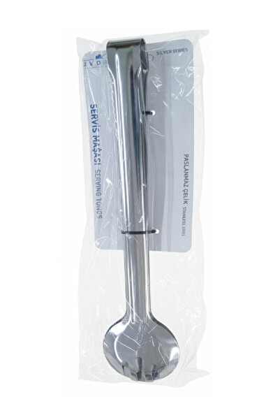 Flower Toys ملقط تقديم السلطة دائري 30 سم ستانلس ستيل