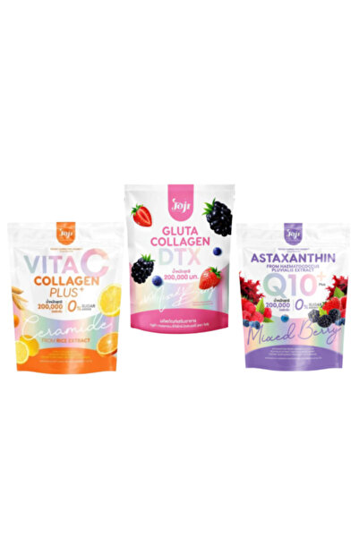 Joji مجموعة إشراقة شاملة 3 في 1 - كولاجين + كيو 10 + أستازانتين