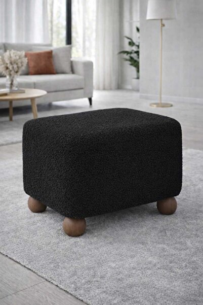 PUFMANYA VİVALDİ PREMİUM DİKDÖRTGEN PELUŞ KUMAŞ DOĞAL GÜRGEN AĞACI AYAKLI PUF...