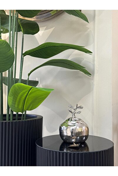 HERA DEKOR İTHAL GÜMÜŞ DEKORATİF ELMA KUTU