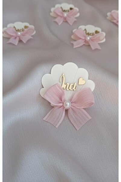 PAŞAOĞLU PLEKSİ 6cm beyaz ahşap Fiyonklu istiridye model hediyelik magnet 10ade