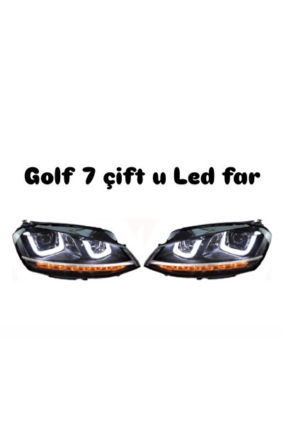 Bosch Golf 7 çift u Led far takımı , kayan sinyalli