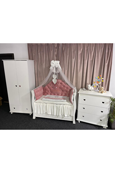 PeppiBambini Personalized crib linen 11 pieces REGAL Pink -