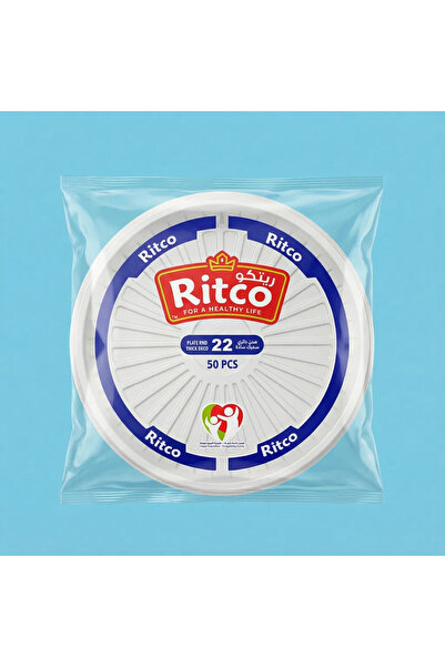 RITCO Carton of round plastic plates, 22 mm, plain (500 plates/carton)