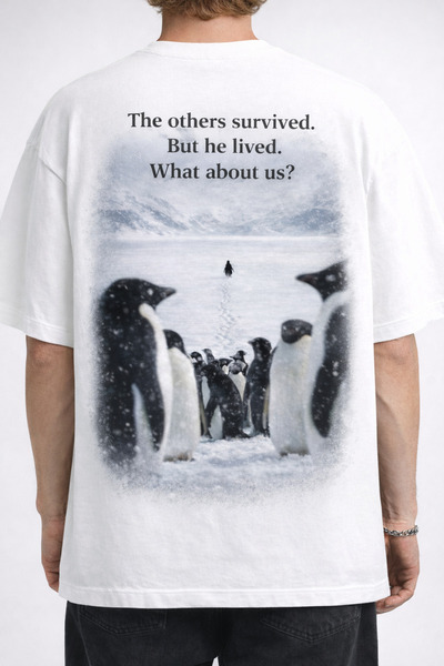 Tiny and Co 100% Cotton Unisex Nihilist Penguin - Lonely Penguin Printed T-Shirt