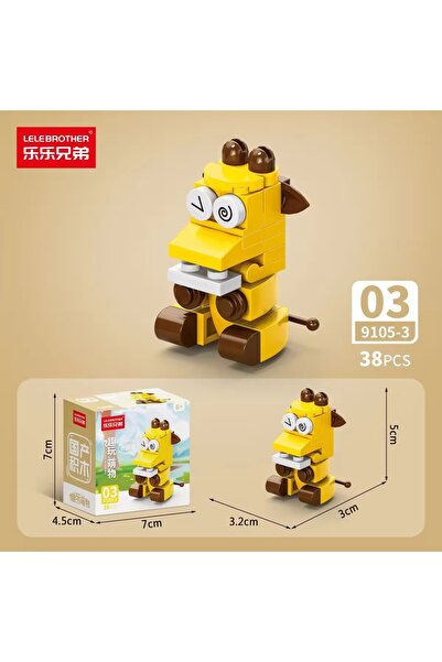 synshop Zürafa Mini Animals Hayvanlar 38Parça Bricks 3d Yap Boz 3 Boyutlu Puz...