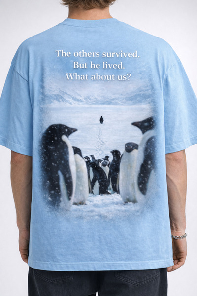 Tiny and Co 100% Cotton Unisex Nihilist Penguin - Lonely Penguin Printed T-Shirt