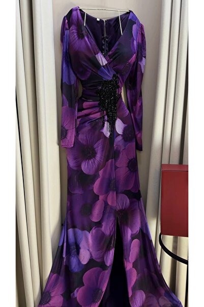 Generic Ella's royal purple embroidered dress