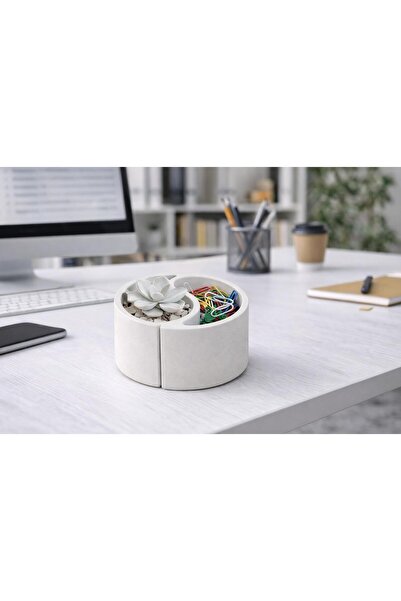 Store Modern Beton Ofis Düzenleyici – Yin Yang Tasarımlı Masaüstü Organizer &...
