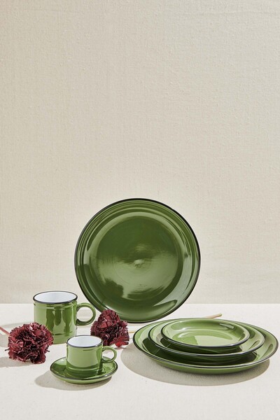Paşabahçe Electrum ceramic espresso cup green