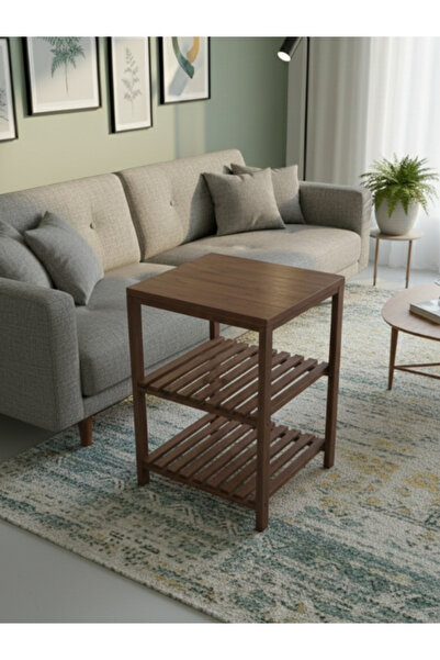 EkaWood Doğal Masif Ahşap Yan Sehpa – Modern Minimal Tasarım