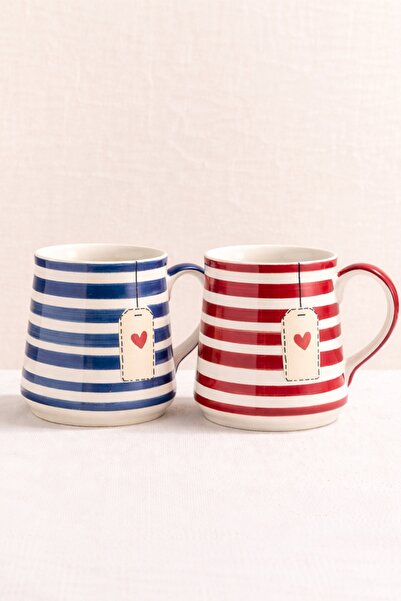 Paşabahçe Heart Tag Seramik Kupa Seti 2'li