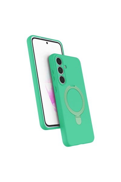 eco port غطاء سامسونج جالاكسي S24 Fe ريجال مع حامل ماج سيف - أخضر