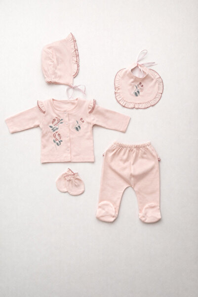 ASİLA Baby Girl Embroidered 5-Piece Newborn Set