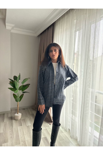 Misun butik ODUNCU GÖMLEK ( MAVİ-GRİ)