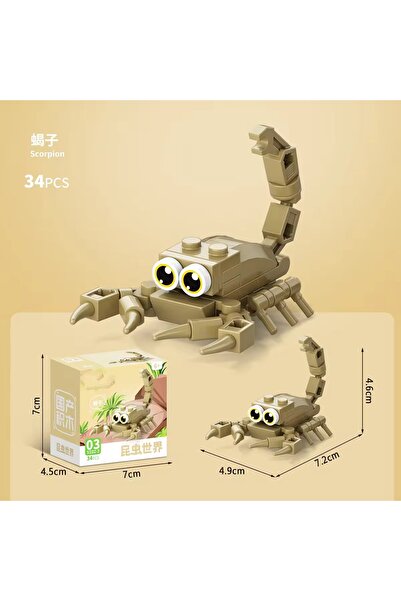 synshop Akrep Mini Animals Hayvanlar 34 Parça Bricks 3d Yap Boz 3 Boyutlu Puz...