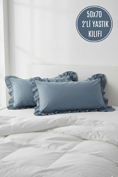 Joyrose 2 komada 100% pamuk naboranih Jastučnica 50x70 cm modernih Skriveni r...