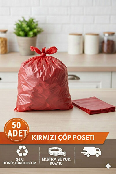 GNRPACK ÇÖP TORBASI JUMBO BOY 80X110 DAYANIKLI 5 rulo (50 Adet) kalın tip çöp...