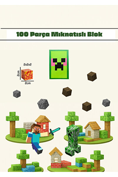 acces Manyetik Yapı Blokları 100 Parça – Çocuklar Için Eğitici Oyuncak Seti Ç...