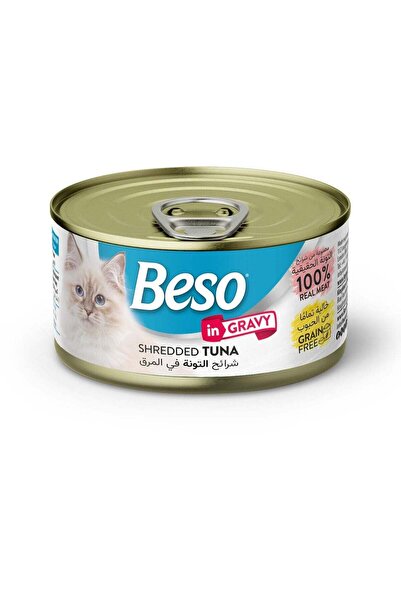 Beso Shredded Tuna in Gravy for Adult Cats – Grain-Free Wet Cat Food | 100% R...