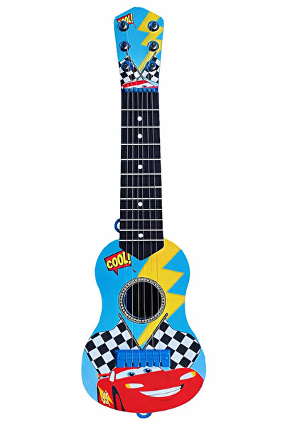 Retoys Oyuncak Şimşek Mcquen Cars İspanyol Gitar Ukulele 6 Telli 50cm Pena Ve...