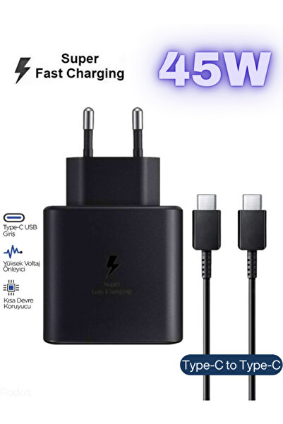Piaks Galaxy A02/A03/A04/A05/A06/A07/A42 Uyumlu 45 Watt Süper Hızlı Şarj Alet...