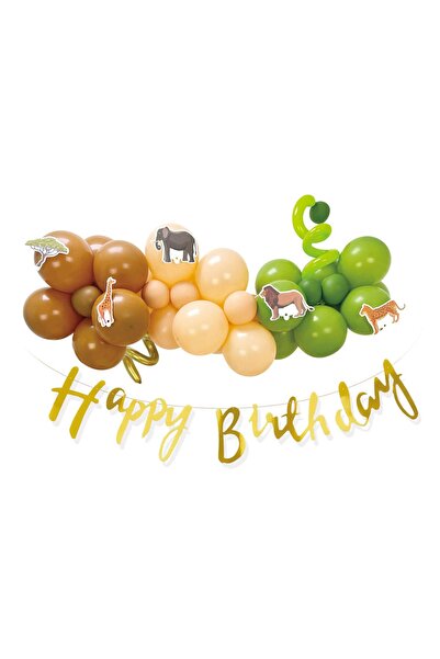 MP Mirific Party Set of 40 birthday garland balloons, jungle animals, multicolor