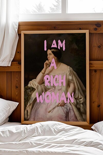 Saturn Είμαι μια Πλούσια Γυναίκα Πίνακας με Κορνίζα Φεμινιστική Τέχνη Διακόσμ...
