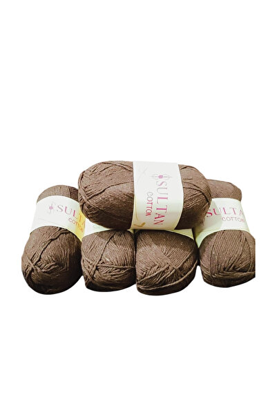 hobicium Kahverengi Koton 5'li Pamuk Örgü İpi İpliği Amigurumi, Battaniye, Ça...