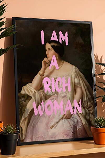 Saturn Είμαι μια Πλούσια Γυναίκα Πίνακας με Κορνίζα Φεμινιστική Τέχνη Διακόσμ...