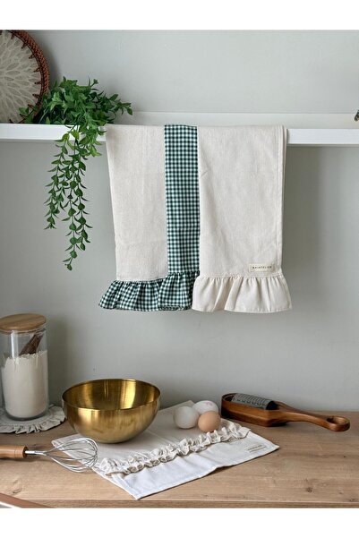 KaiAtelier Mossy X Natural Linen 3-Piece Oven Cloth / Drying Cloths