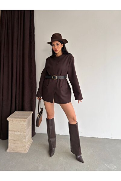 Ekim Store Hakim Lapel Collar Belted Blazer Jacket