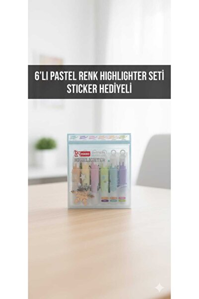 ALPA STORE Mikro 6'Lı Pastel Renk Lipstick Highlighter İşaretleme Kalemi Seti...