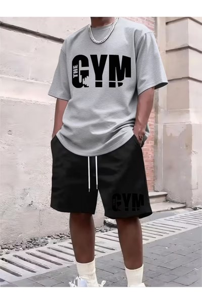 PAVRO Unisex Oversize Shorts Set Bottom-Top Two-Piece Casual Mixed Prints Pri...