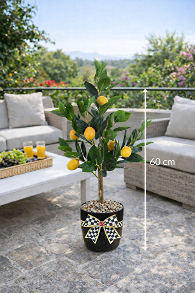 Marrone Limon Ağacı Yapay 60 Cm Teras Bahçe Kapı Önü Süslemeleri
