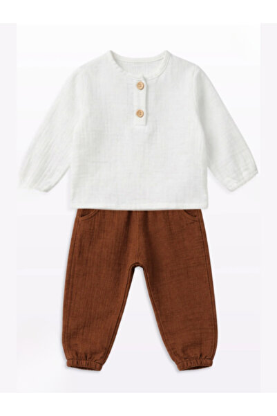 Lumbi Baby Muslin Fabric Basic 2-Piece Baby Set