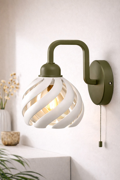 Limon 3D Desing شمعدان حائط مع مفتاح سلسلة |   تصميم حلزوني بوهيمي حديث، E27