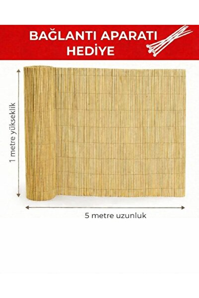 Hasır Dünyam Doğal Kamış Hasır Çit 1m x 5m | Bahçe Çiti , Balkon Çiti, Bambu ...