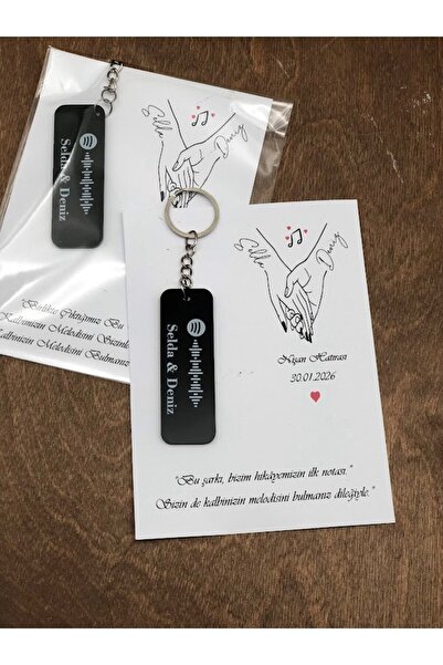 Masalsı Concept 20 adet Hikayemizin İlk Notası Spotify Barcodlu Anahtarlık Öz...