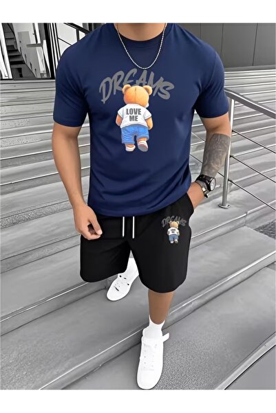 PAVRO Unisex Oversize Shorts Set Bottom-Top Two-Piece Comfortable Mixed Pvr C...