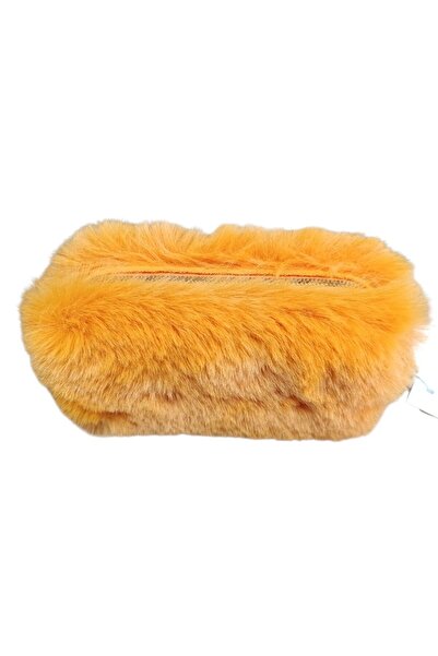 UNICUS حافظة أقلام من الفرو الناعم على شكل ريشة أرنب UNCS-909-برتقالي