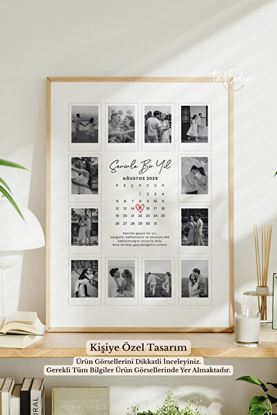 tablodea Sevgililere Özel Takvimli Tablo TD Sevgililere Özel Yıl Dönümü Anı T...