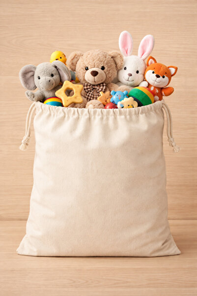 Fulia Elegance 5 Extra Large Drawstring Cloth Bags |   100% Cotton Cloth Toy ...