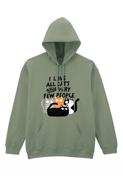 Cu Pisici I Love All Cats and Few People Printed Hoodie, Unisex, Valentine's Day
