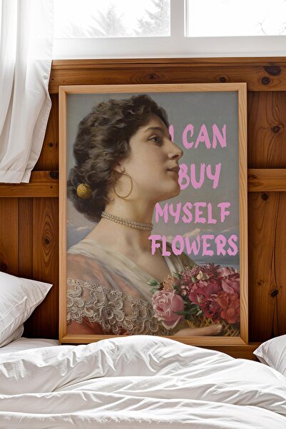 Saturn I Can Buy Myself Flowers Framed Painting Wall Decor for Teen Girl's Ro...